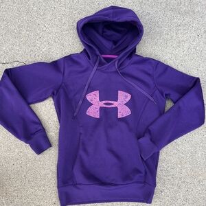 Under Armour Purple Hoodie with Pink Logo